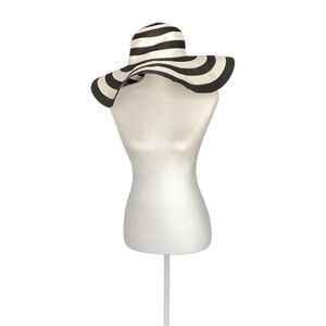 Black and White Striped Women's Sun Hat